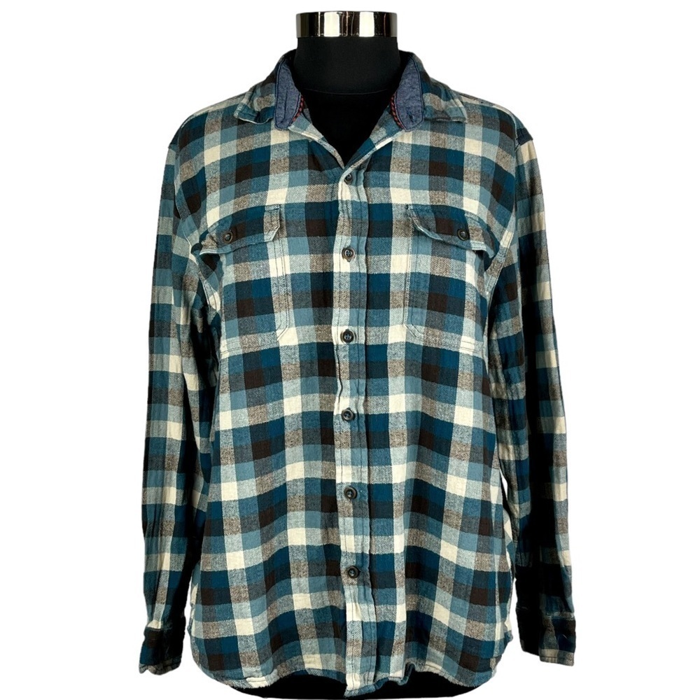 WOOLRICH ULTIMATE FLANNEL 100% COTTON PLAID CASUAL BUTTON DOWN SHIRT - Picture 2 of 16